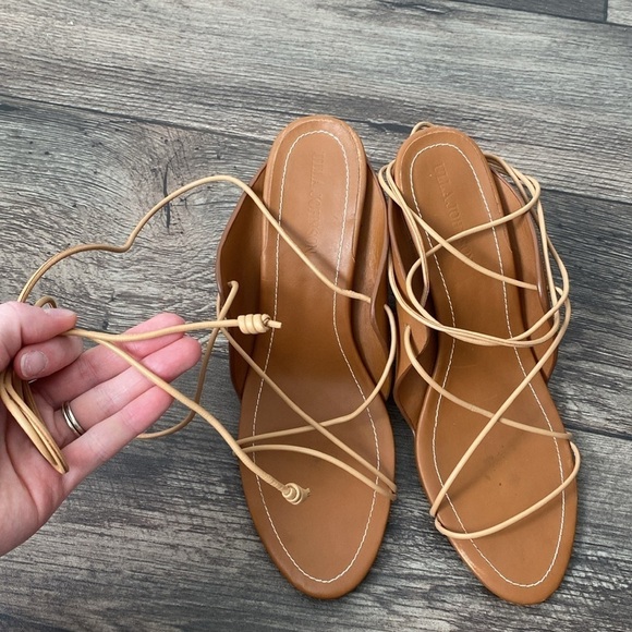 Ulla Johnson 40 Roxie Brown Leather Ankle Tie Up Heels - Picture 10 of 13